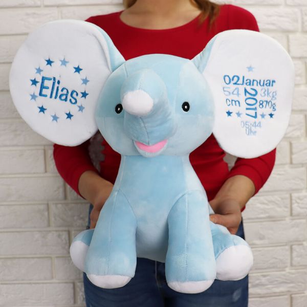 Personalisierter Blau Elefant Dumble